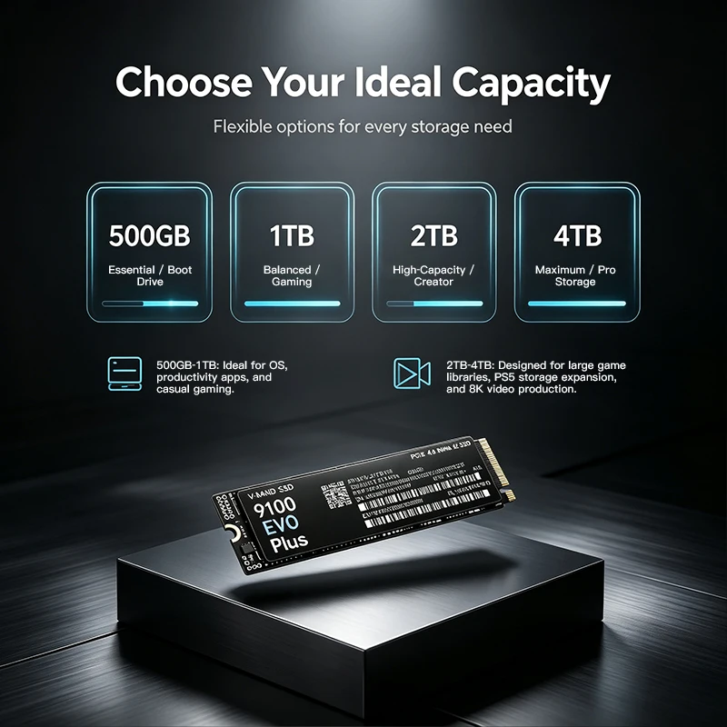 9100 EVO PLUS M.2 NVMe SSD – S – M.2 Nvme 4Tb Pcie 4.0 Ssd Bewertung und Preis