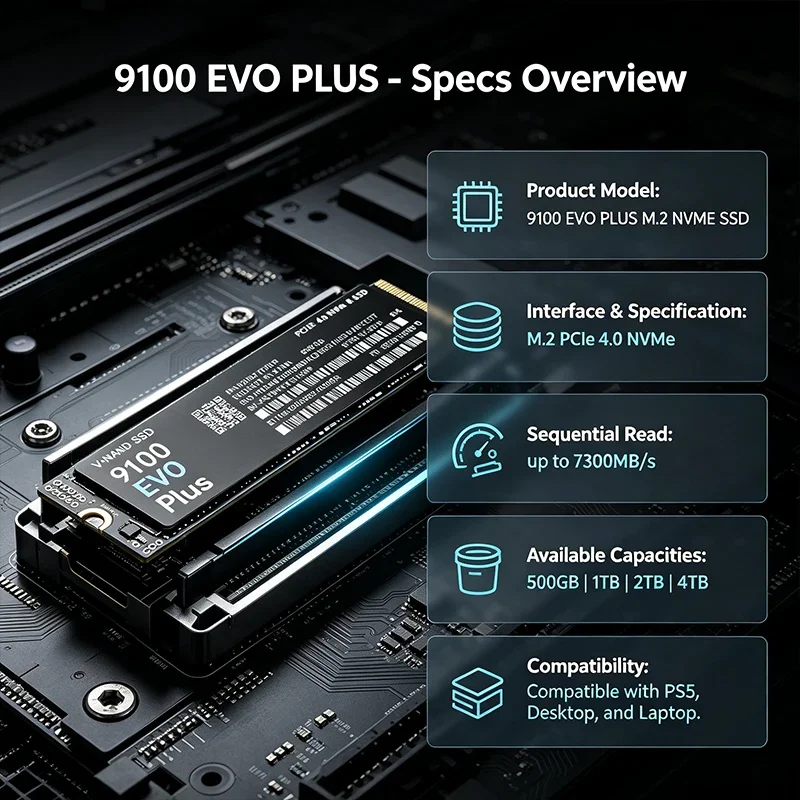 9100 EVO PLUS M.2 NVMe SSD Spi – M.2 Nvme 4Tb Pcie 4.0 Ssd Bewertung und Preis